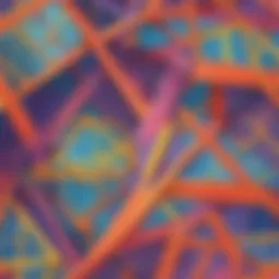 Illustration showing geometric shapes interacting