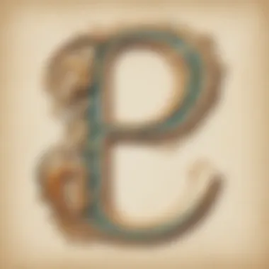 Elegant cursive letter S with intricate strokes