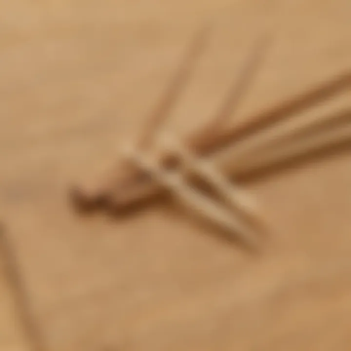 Elegant Chopstick Resting on Bamboo Mat