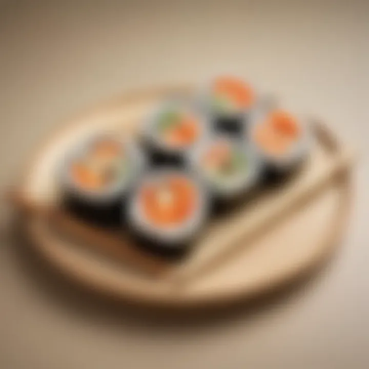 Delicate Sushi Roll on Chopsticks