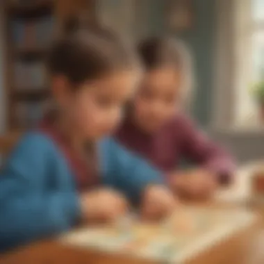 Child Solving Fraction Puzzle