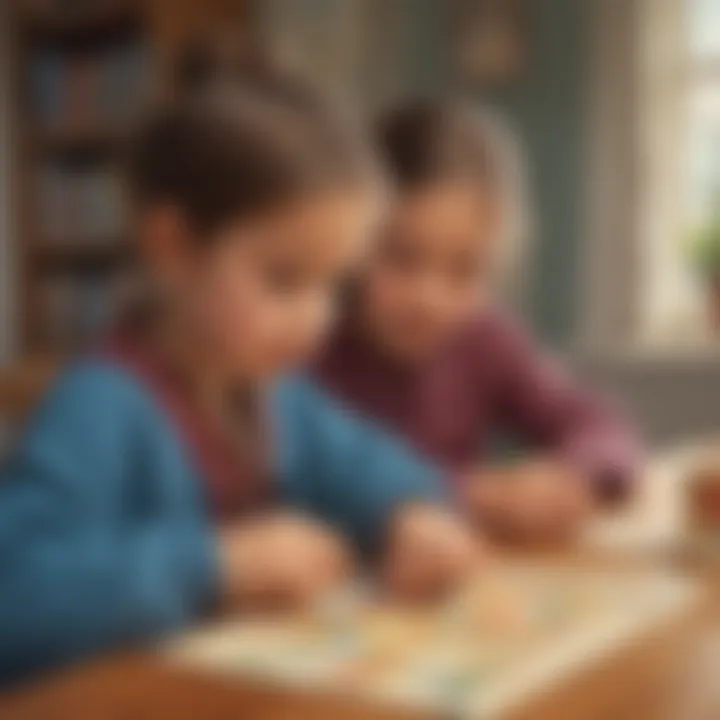 Child Solving Fraction Puzzle