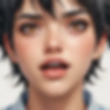 Emotional Expression in Manga Character Expressive manga character showcasing emotions