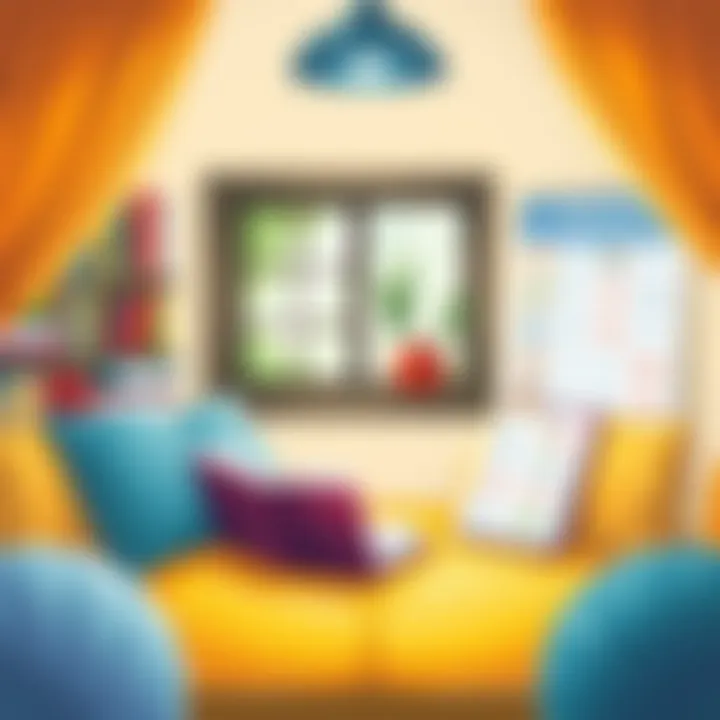 Creating an Inviting Reading Environment A cozy reading nook with books and sight word charts