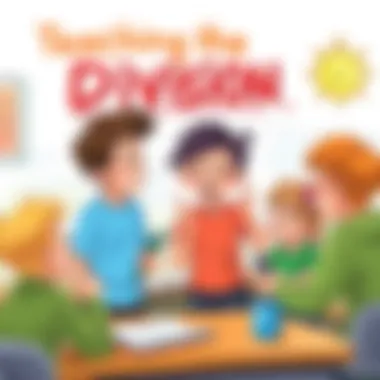 Teaching Division Concepts Engaging scene of teaching division to children