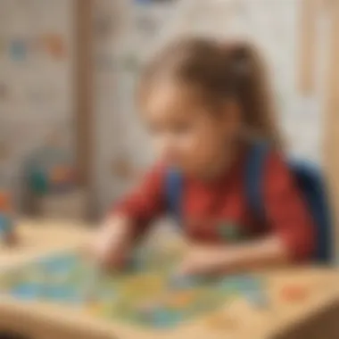 4-year-old engaging with math puzzles