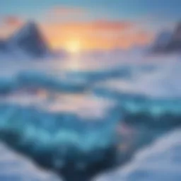 Illustration of melting ice caps