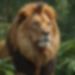 Majestic lion in 3D rendering