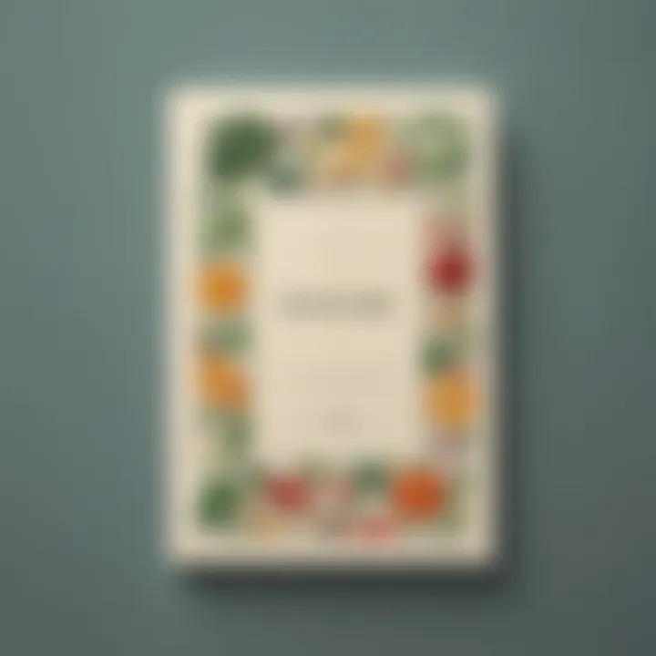Minimalist cook book cover with sophisticated design
