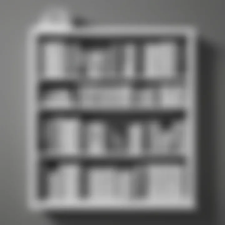 Minimalist Monochrome Bookshelf Organization