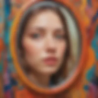 Abstract representation of a mirror reflecting layers of personal identity