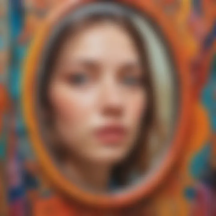 Abstract representation of a mirror reflecting layers of personal identity