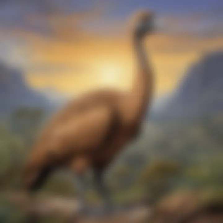 Mythical Moa Bird Illustration