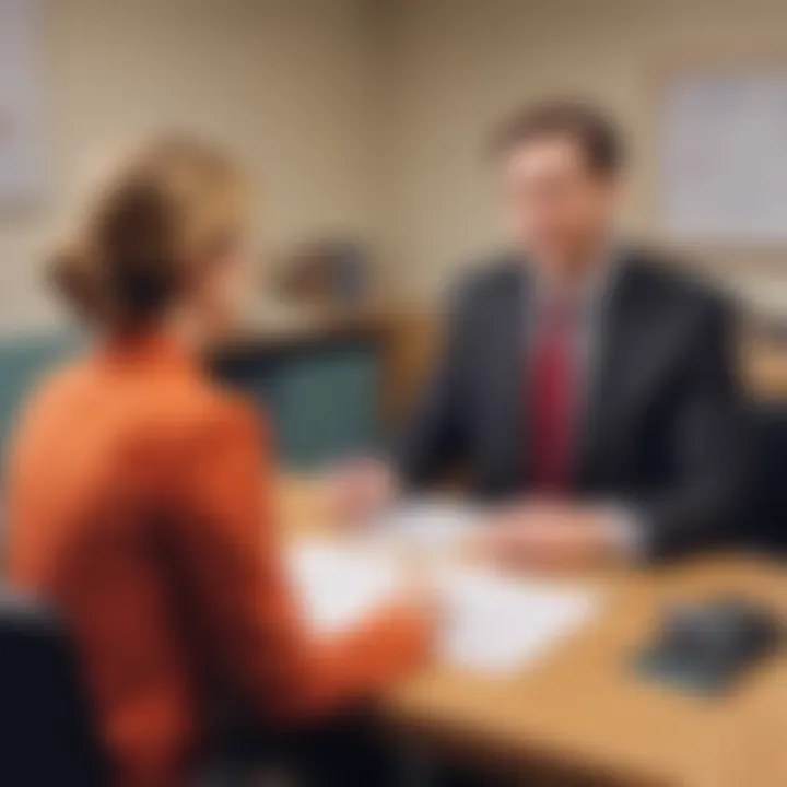 Illustration of a teacher engaging in mock interview practice