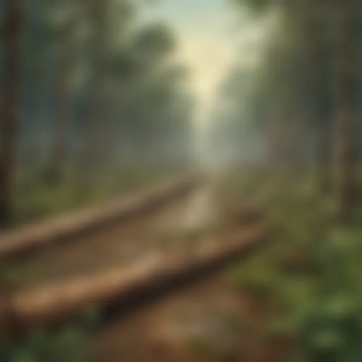 Illustration depicting deforestation and its consequences on biodiversity