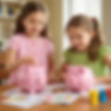 Budgeting with Piggy Banks Kids learning about budgeting with piggy banks