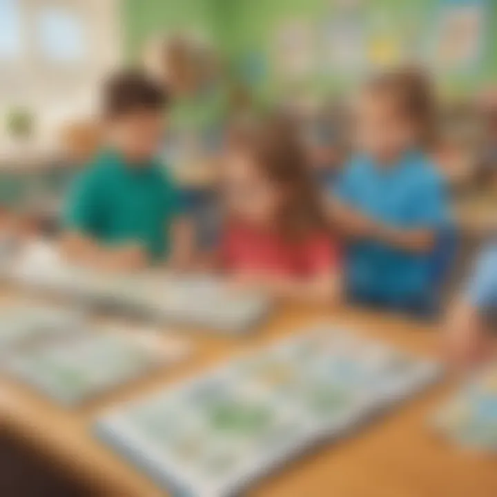 Kindergarten classroom with financial literacy books