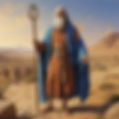 Moses: A Central Figure in Biblical Narratives Symbolic artwork showcasing Moses as a central figure in the Bible