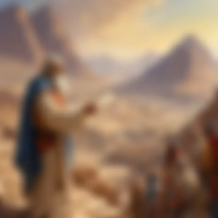 Illustration of Moses receiving the Ten Commandments on Mount Sinai