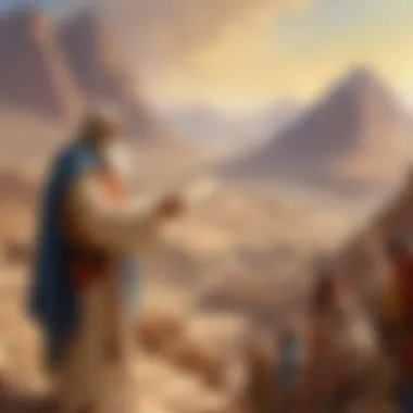 Receiving the Ten Commandments on Mount Sinai Illustration of Moses receiving the Ten Commandments on Mount Sinai