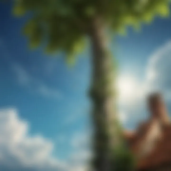 Mystical beanstalk reaching towards the sky