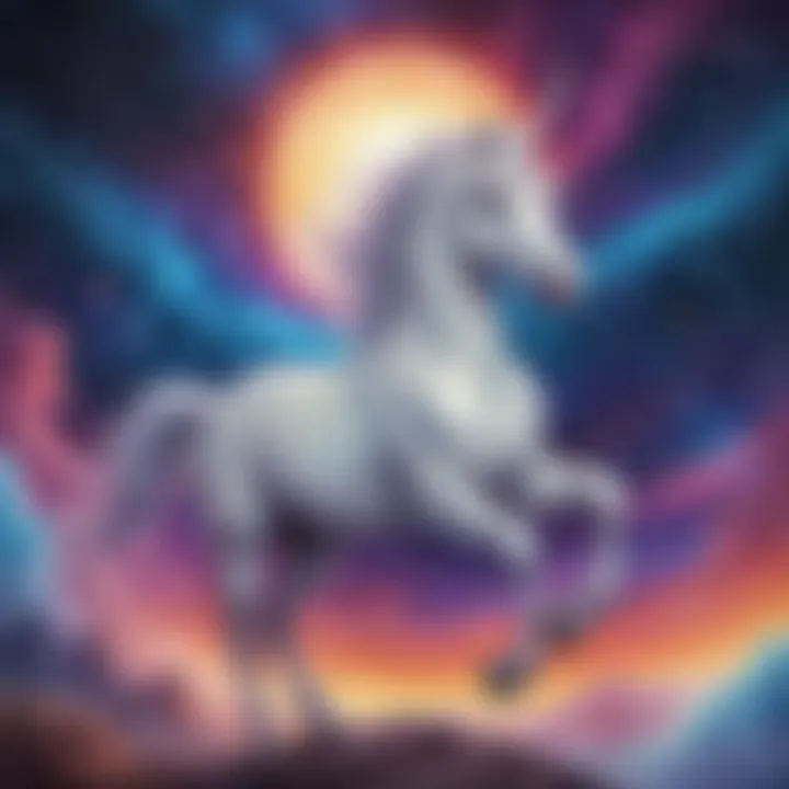 Mystical Unicorn in Cosmic Galaxy Setting