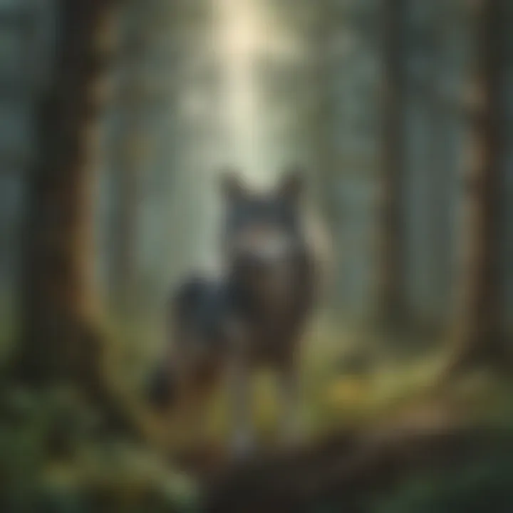 Mystical Wolf Amongst Trees