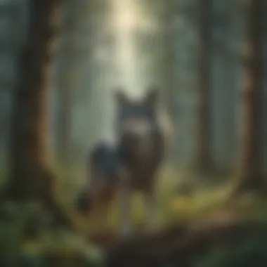 Spirit of the Forest Mystical Wolf Amongst Trees
