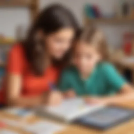 Children engaging with interactive learning tools