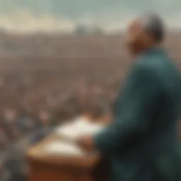 Nelson Mandela addressing a crowd