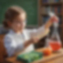 Young child conducting a science experiment