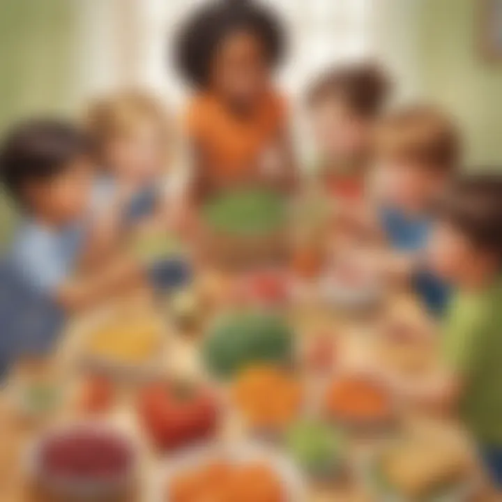 Group activity fostering teamwork in learning nutrition