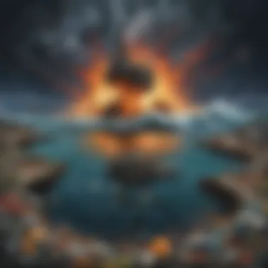 Oil spill contaminating marine ecosystem