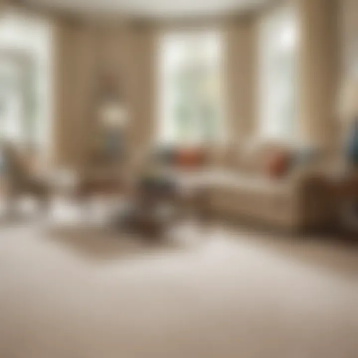 Freshly vacuumed and pristine living room carpet