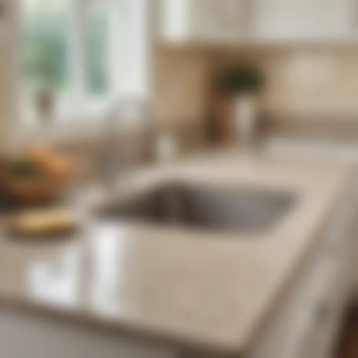 Close-up of a sparkling clean and well-maintained kitchen countertop