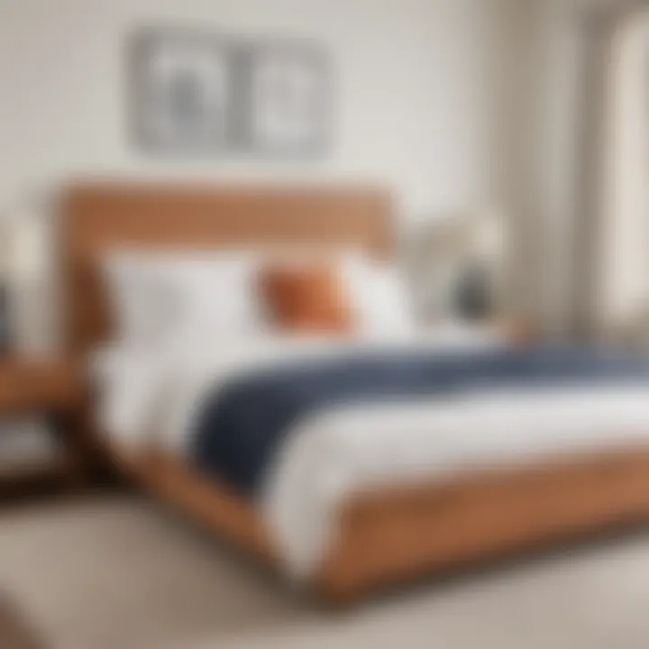Neatly arranged and tidied-up bedroom with freshly made bed