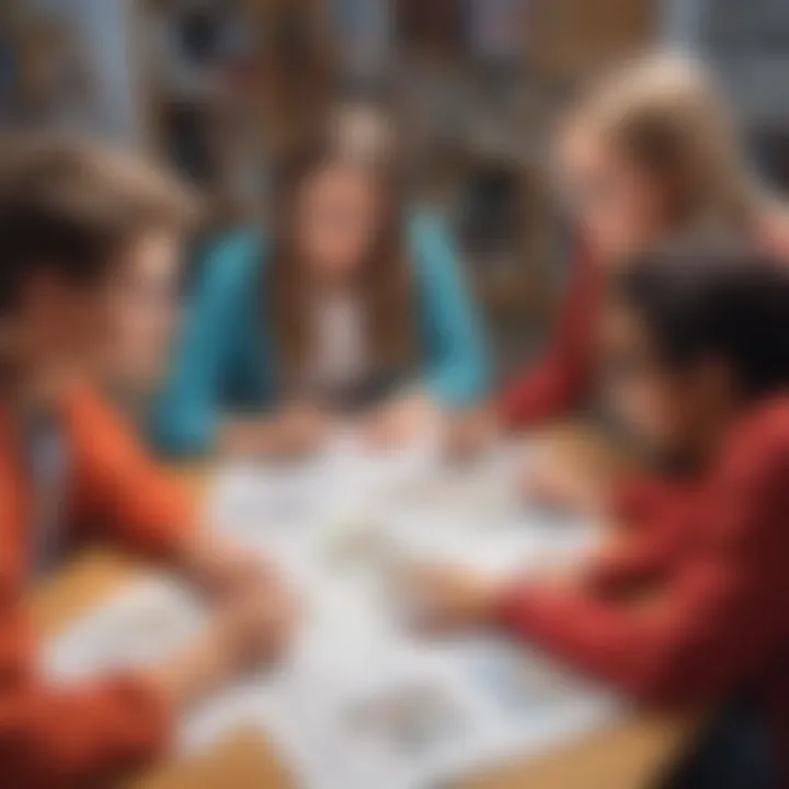 Group of students collaborating on a project