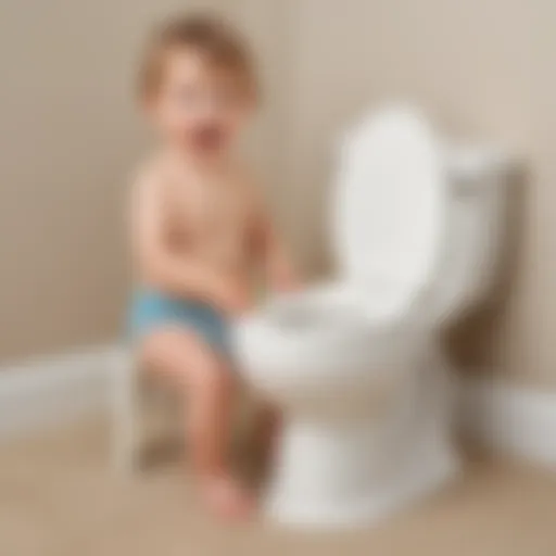 Illustration of child successfully using potty