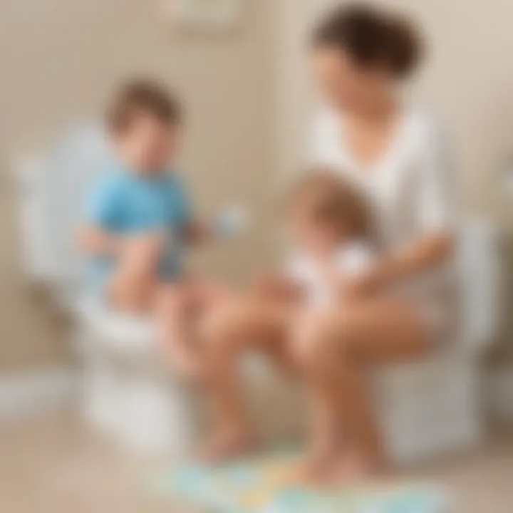 Parent and child engaging in potty training activity