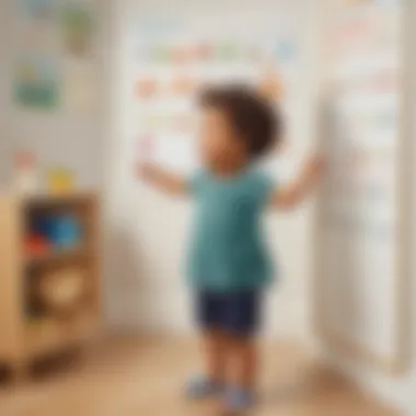 Structured Visual Routine for Preschooler Illustration demonstrating a preschooler following a daily routine using a visual schedule