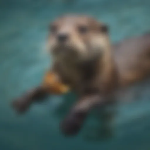 Graceful Otter Pup Learning to Swim