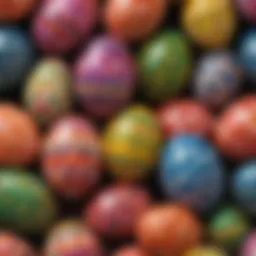 Traditional Brazilian Easter eggs decorated with colorful designs