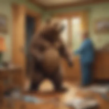 Paternal Bear Confronting the Consequences Papa Bear encountering the aftermath of the home invasion