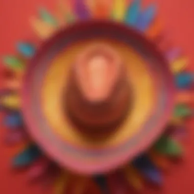 Intricately folded paper cowboy hat in vibrant colors