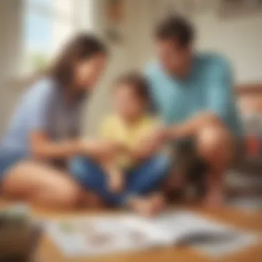 Open Communication Illustration showing a parent and child discussing poop issues positively