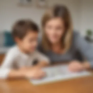 Parent and Child Enjoying Crossword Puzzle Time