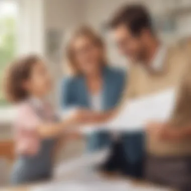 Encouraging Support Illustration depicting a parent and teacher applauding a child with a certificate