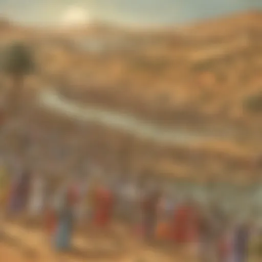 Illustration of the Ten Plagues of Egypt unfolding