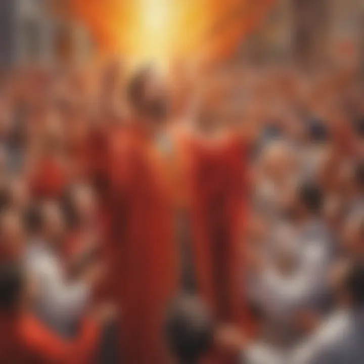 Illustration depicting modern-day interpretations and celebrations of Pentecost