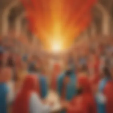 Illustration showcasing the diverse languages spoken at Pentecost